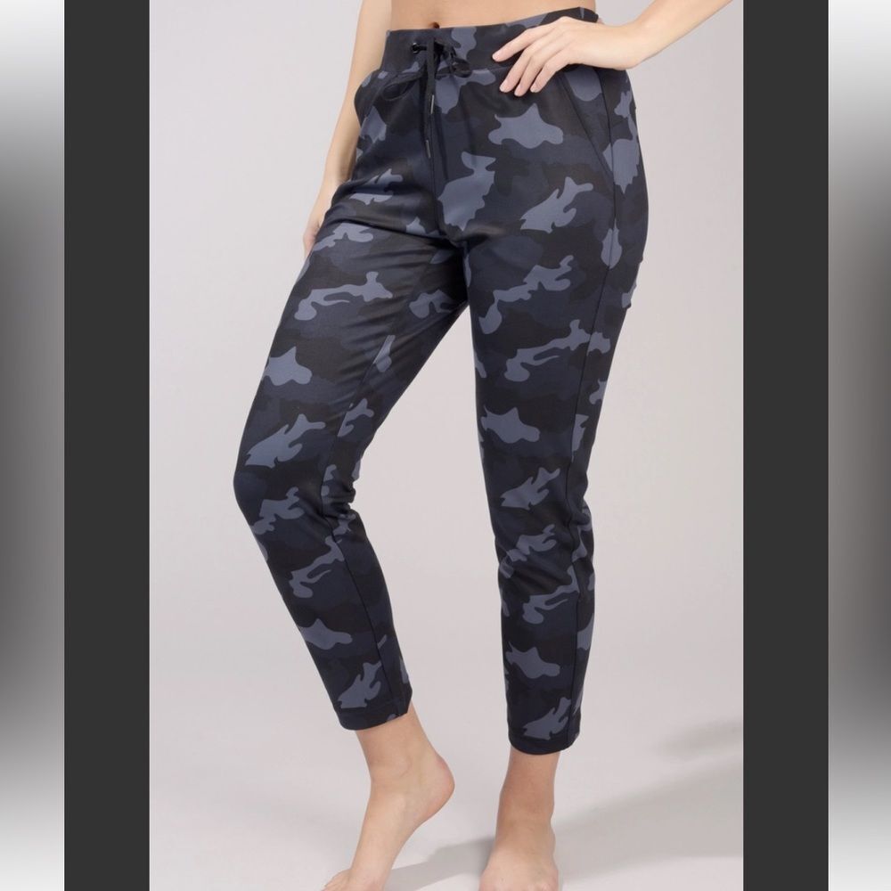 Yogalicious Lux Black Gray Camouflage Jogger Pants 2x